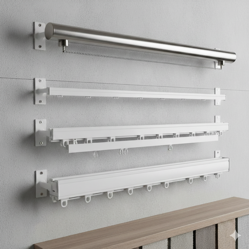 صن رول للستائر والكنب والمجالس العربية مسارات الستائر اليدوية